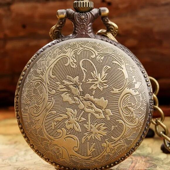 DAD Bronze Pocket Watch Steampunk Fathers Day Anniversary Christmas Gift - NEW!! - Picture 2 of 5